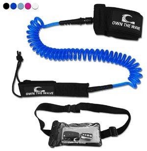 PREMIUM Best SUP Leash 10' COILED by Own the Wave
